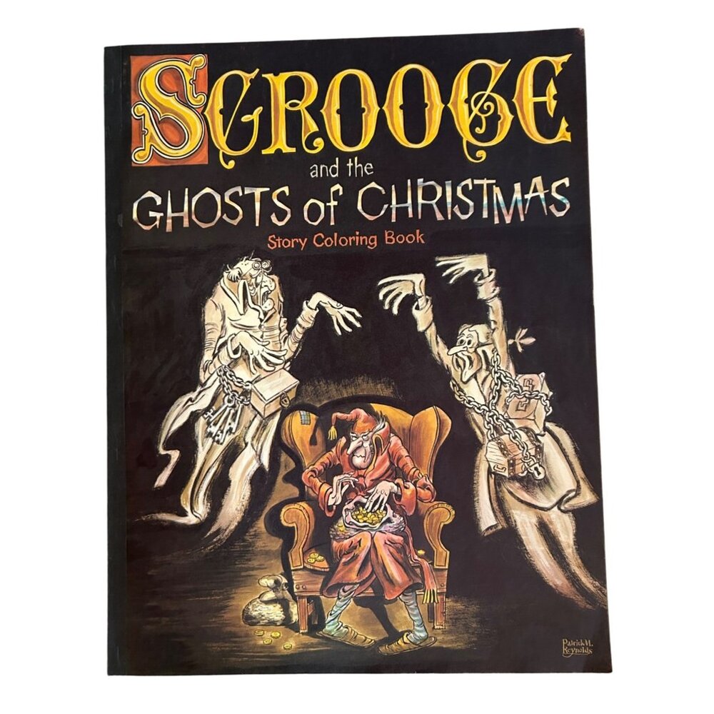 Vintage Scrooge and the Ghost of Christmas GIANT Story Coloring Book 1974 Gravet